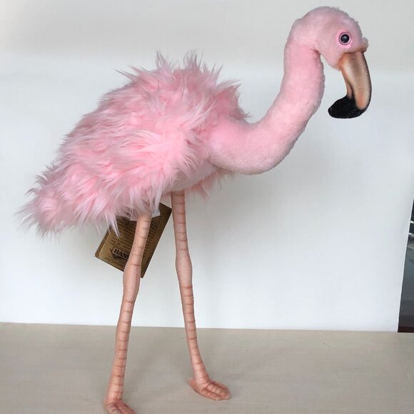 Hansa Handcrafted Flamingo, Pink 15 Inch (38 CM)  Stuffed Animal Brand New w/ - Picture 5 of 12